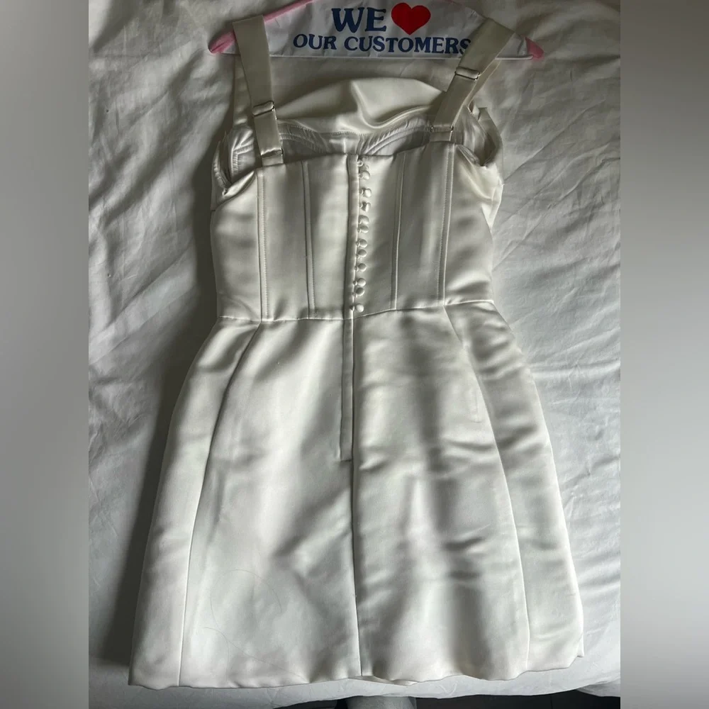 Meshki White Satin Corset Mini Dress - Picture 3 of 8